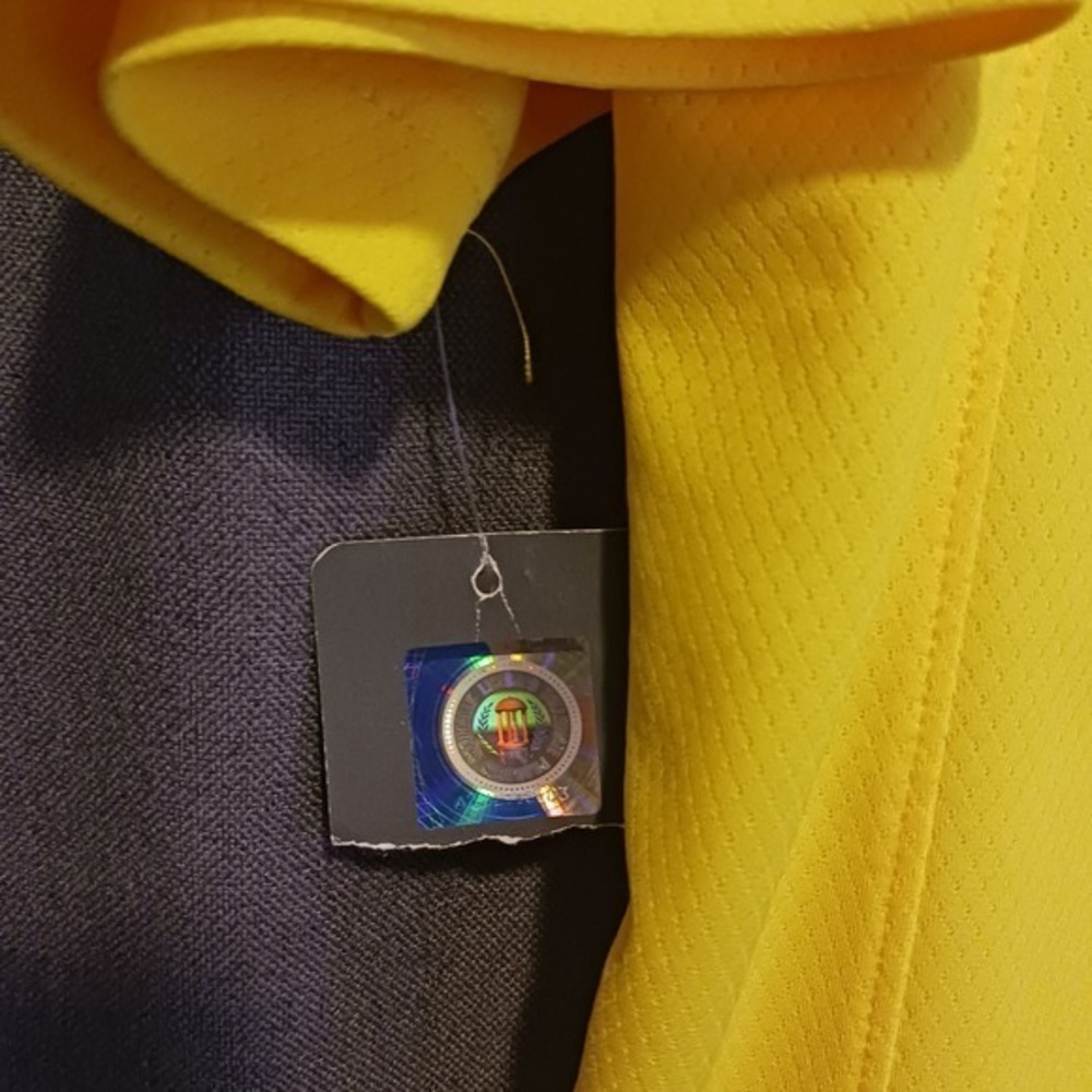 NWT Michigan Wolverines Knights Apparel NCAA Polo Shirt Mens Medium Yellow - Picture 5 of 6